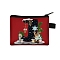 Christmat Letter Printed Polyester Wallets with Zipper, Change Purse, Clutch Bag for Women, Letter J, 13.5x11cm