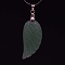 Natural Green Aventurine Pendants, with Platinum Tone Brass Findings, Wing, 35x17mm