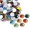 Glass Flat Back Rhinestone, Grade A, Back Plated, Faceted, Half Round, Mixed Color, 6.3~6.5mm, about 288pcs/bag