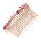 Strawberry Quartz Gravel Hair Clip, with Metal Hair Combs, 75x40mm