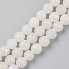 Electroplated Natural White Moonstone Beads Strands G-S369-012D-C-1