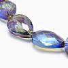 Electroplate Crystal Glass Teardrop Beads Strands EGLA-F067B-02-3