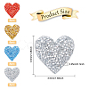 Fingerinspire 32Pcs 4 Colors Heart Glitter Hotfix Rhinestone FIND-FG0001-46-2