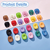 PandaHall Elite 48Pcs 12 Colors Opaque Acrylic Beads SACR-PH0002-23-4