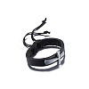 Adjustable Retro Cross Zinc Alloy and Leather Cord Bracelets BJEW-BB16038-3