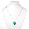 Gemstone Heart Pendant Necklaces NJEW-JN00819-4