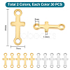   60Pcs 2 Colors Ion Plating(IP) 304 Stainless Steel Connector Charms STAS-PH0004-99-2