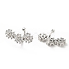 Clear Cubic Zirconia Flower Cuff Earrings EJEW-G295-08P-2