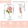 Nbeads 3Pcs 3 Colors Resin Rose Hook Hangers AJEW-NB0003-71-2