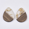 Transparent Resin & Walnut Wood Pendants X-RESI-S358-95-A01-1