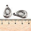 201 Stainless Steel Pendant Cabochon Settings STAS-Z057-12AS-3