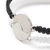 Enamel Yin Yang Matching Couple Braided Bead Bracelets Set BJEW-JB08557-5
