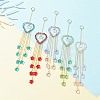Natural Gemstone Heart Pendant Decorations HJEW-JM01139-5