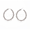 Long-Lasting Plated 304 Stainless Steel Wire Wrapped Hoop Earrings EJEW-D250-04C-P-2