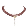 Natural Strawberry Quartz Beaded Necklaces NJEW-JN04878-3