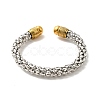 304 Stainless Steel Popcorn Chain Open Cuff Bangle BJEW-P283-11M-2