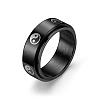 Black Stainless Steel Rotating Finger Ring PW-WG33260-122-1