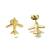 Ion Plating(IP) 304 Stainless Steel Airplane Stud Earrings for Women EJEW-U027-02G-1