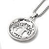 Alloy Tree of Life Pandant Necklace with Titanium Steel Box Chains NJEW-K245-007-3