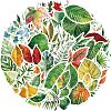 50Pcs PVC Self-Adhesive Leaf Stickers AJEW-R002-04A-1