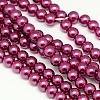 Eco-Friendly Dyed Glass Pearl Round Bead Strands X-HY-A002-10mm-RB029-1
