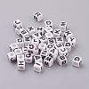 Chunky Letter Acrylic Cube Beads for Kids Jewelry X-PL37C9129-1