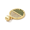 Brass Micro Pave Cubic Zirconia Pendants KK-B059-35G-F-3