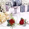 CRASPIRE 2Pcs 2 Style Silk Cloth Imitation Rose Corsage Boutonniere AJEW-CP0001-61C-5