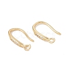 Brass Micro Pave Clear Cubic Zirconia Earring Hooks KK-G415-27G-1