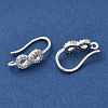 Rack Plating Brass Micro Pave Clear Cubic Zirconia Earring Hooks KK-A231-03S-2