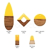 20Pcs 5 Style Resin & Walnut Wood Pendants RESI-LS0001-46-3