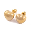 Heart Brass Stud Earrings for Women EJEW-G391-07G-2