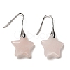 Natural Rose Quartz Star Dangle Earrings EJEW-I315-03P-11-1