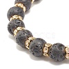 Natural Lava Rock Stretch Bracelet with Rhinestone Beads BJEW-JB07723-01-6