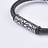 Men's Braided Leather Cord Bracelets BJEW-P194-11-3