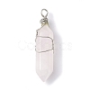 Natural Rose Quartz Copper Wire Wrapped Faceted Pendants PALLOY-JF02474-02-1