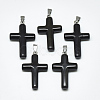 Natural Black Gemstone Pendants G-T122-18N-1