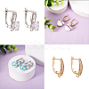 12Pcs 6 Style Brass Micro Pave Cubic Zirconia Hoop Earring Findings ZIRC-PJ0001-06-8