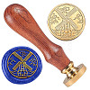 Windmill Golden Plated Brass Sealing Wax Stamp Head AJEW-WH0208-929-1