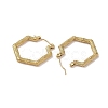 Texture Hexagon 201 Stainless Steel Half Hoop Earrings for Women EJEW-G385-14G-2