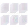 Olycraft 60 Sheets 6 Styles BOPP Plastic Transparent Holographic Lamination Sheets STIC-OC0001-12-1