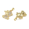 Brass Micro Pave Cubic Zirconia Pendants KK-P266-09G-2