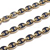 Golden Plated Alloy Enameled Coffee Bean Links Chains LCHA-H004-01G-B-1