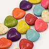Heart Synthetic Turquoise Beads Strands TURQ-G141-A-03-1
