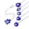 6Pcs 6 Styles Glass Evil Eye Pendant Decorations HJEW-JM01294-1