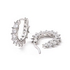 Cubic Zirconia Hoop Earrings EJEW-E277-04P-2