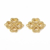 Brass Micro Pave Clear Cubic Zirconia Connector Charms KK-E068-VB346-2