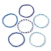 6Pcs Glass Seed & Brass Beaded Stretch Bracelets Set BJEW-JB09538-03-3