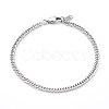 Men's 304 Stainless Steel Diamond Cut Curb Chain Bracelets BJEW-JB06018-02-1