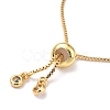 Adjustable Real 18K Gold Plated Brass Box Chain Slider Bracelets BJEW-D445-01G-5